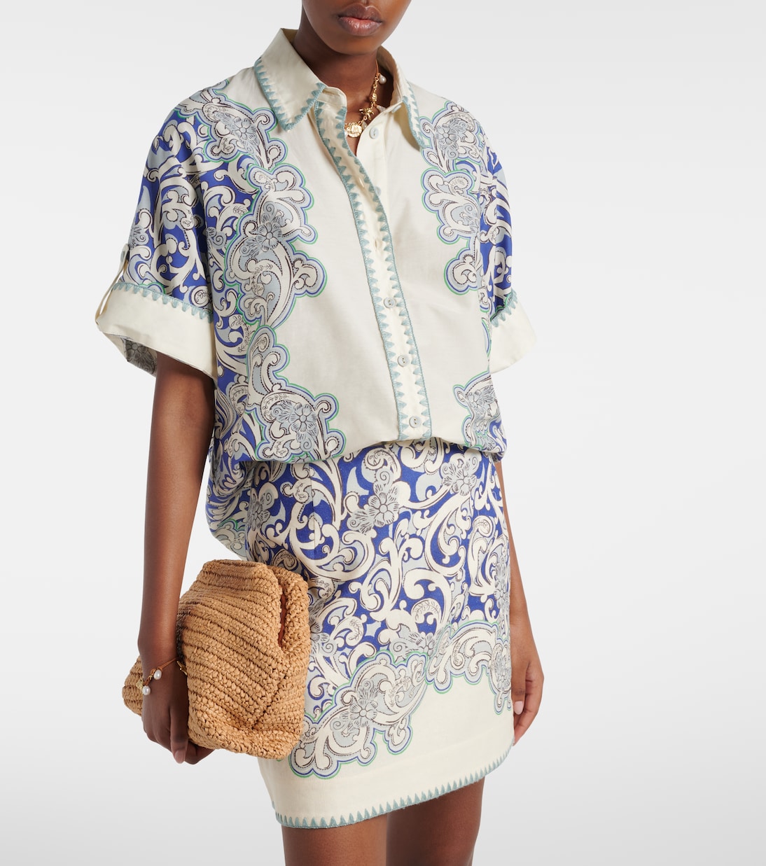 Printed cotton and silk shirt | Alémais