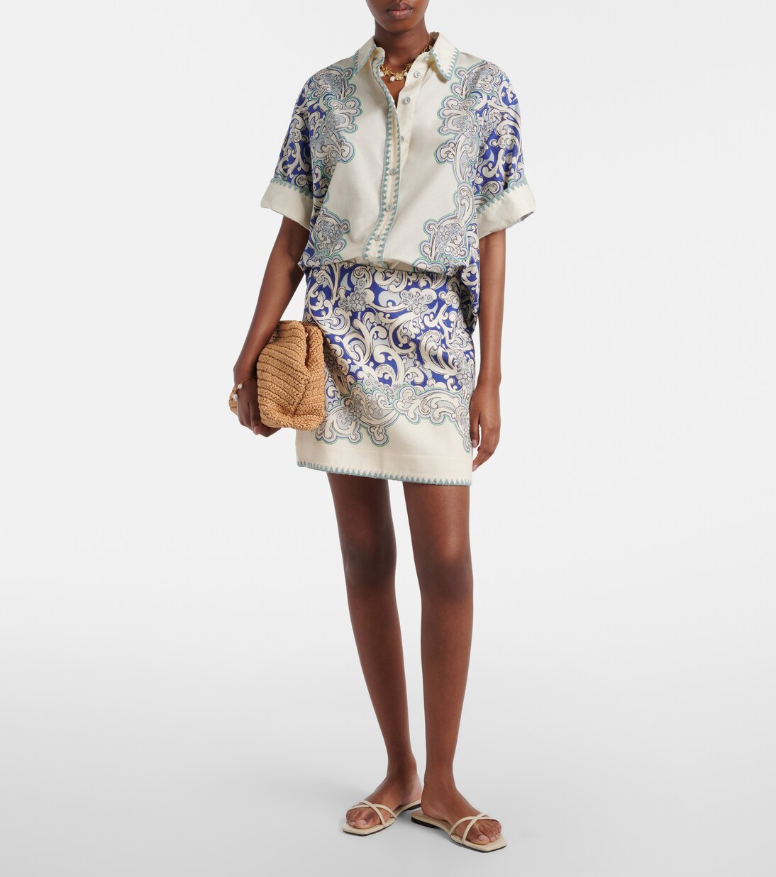Printed cotton and silk shirt | Alémais