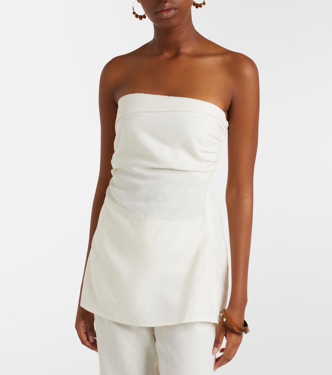 Boe 스트랩리스 리넨 탑 | Faithfull