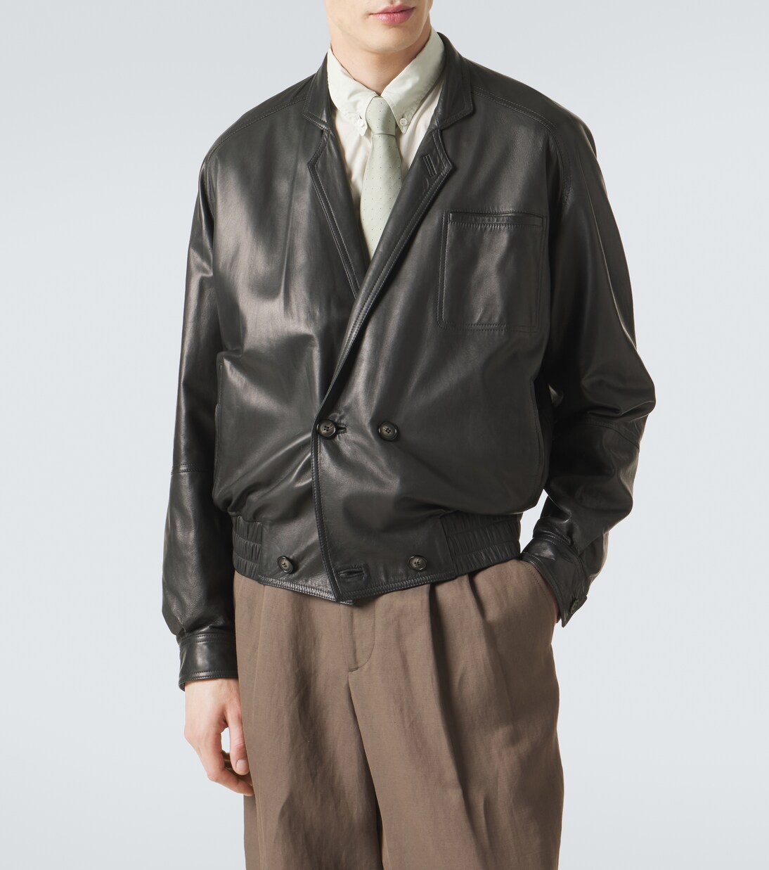 Leather bomber jacket | Giorgio Armani