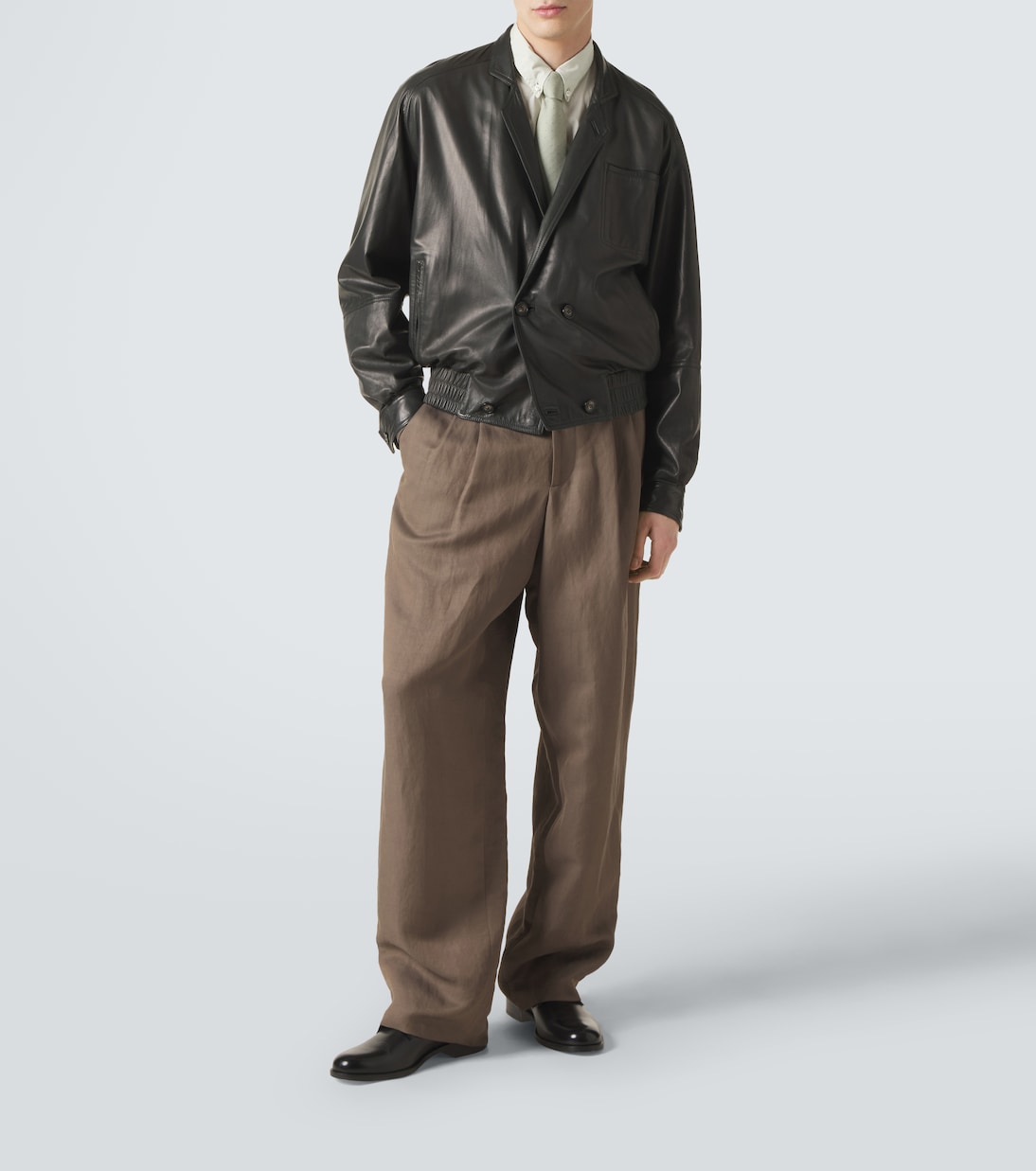 Leather bomber jacket | Giorgio Armani