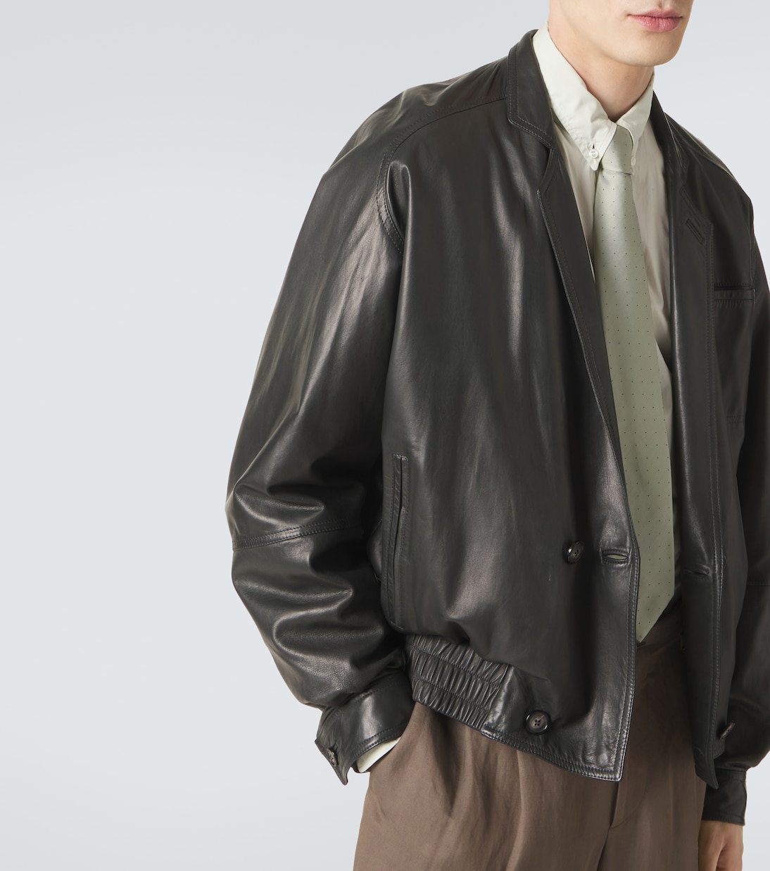 Leather bomber jacket | Giorgio Armani