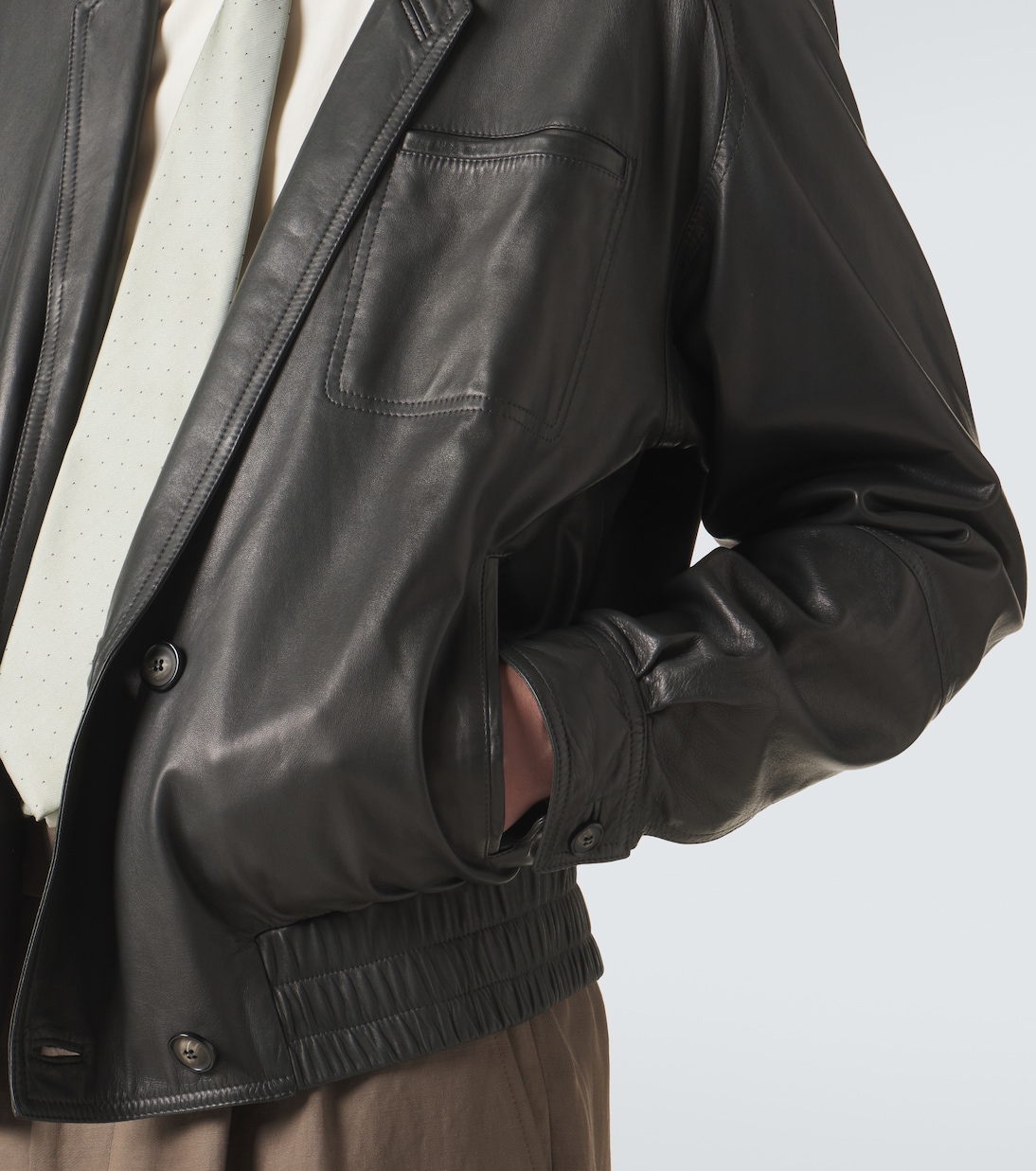 Leather bomber jacket | Giorgio Armani