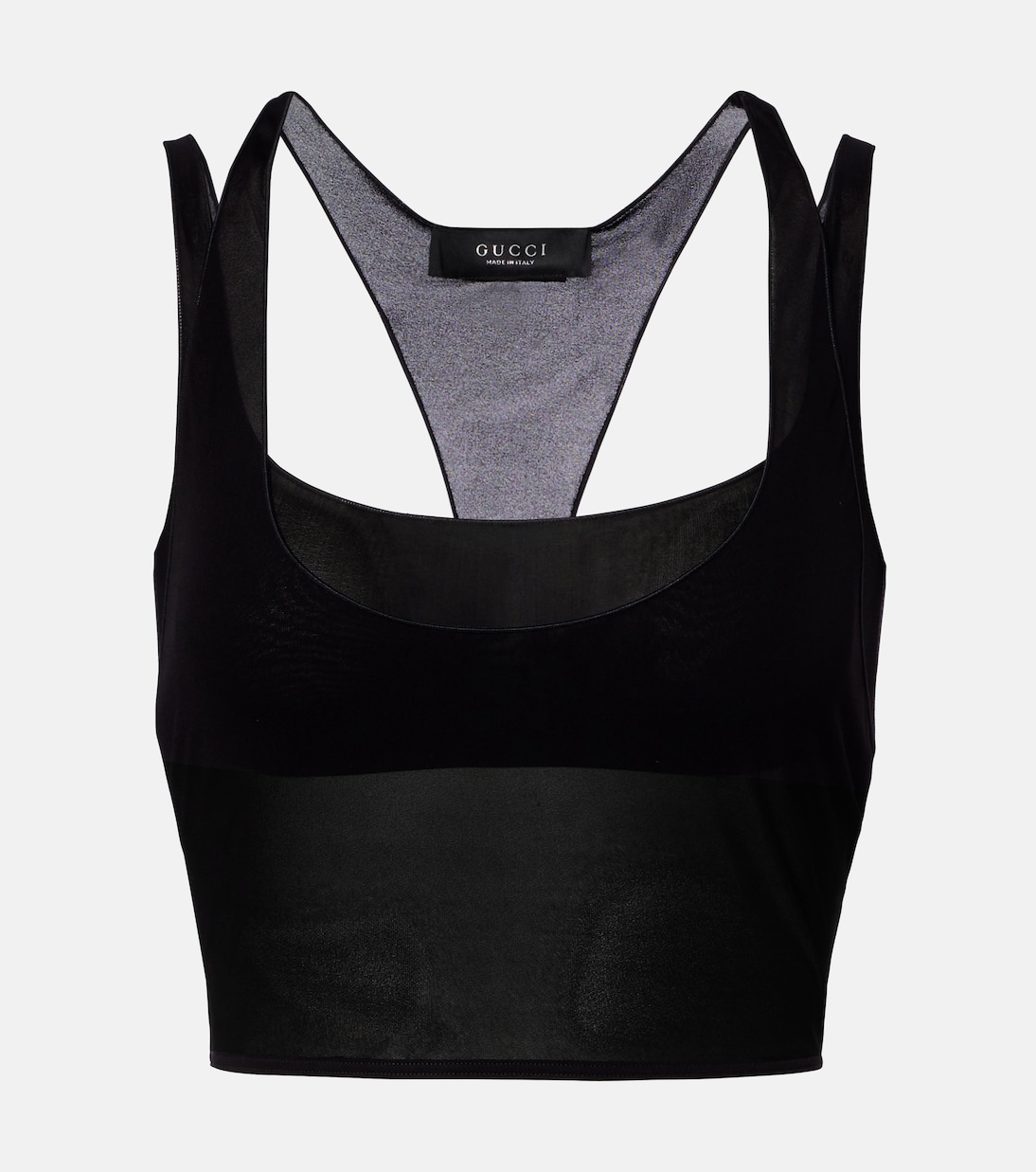 Layered semi-sheer crêpe jersey top | Gucci