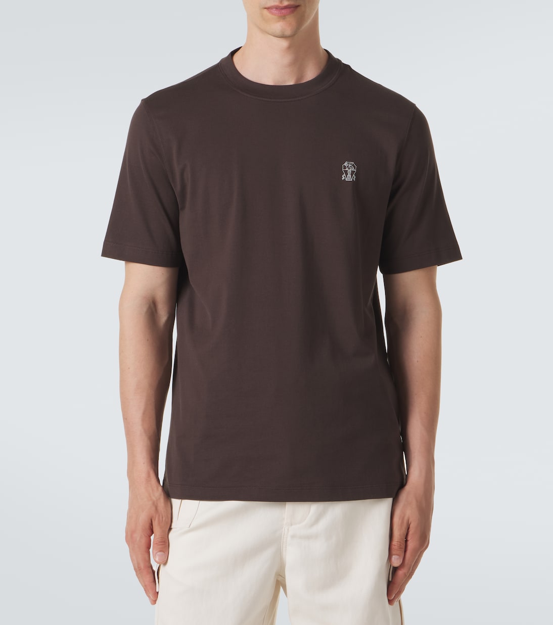 Logo cotton jersey T-shirt | Brunello Cucinelli
