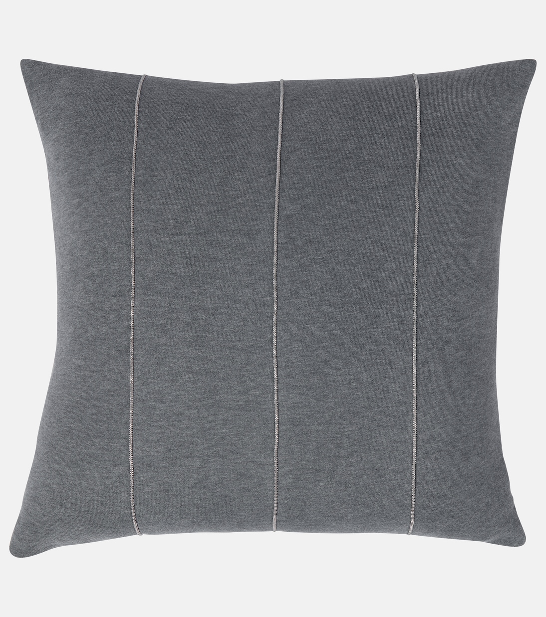 Embellished cotton cushion | Brunello Cucinelli
