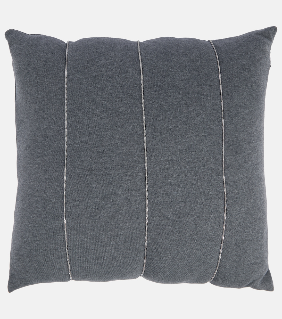 Embellished cotton cushion | Brunello Cucinelli