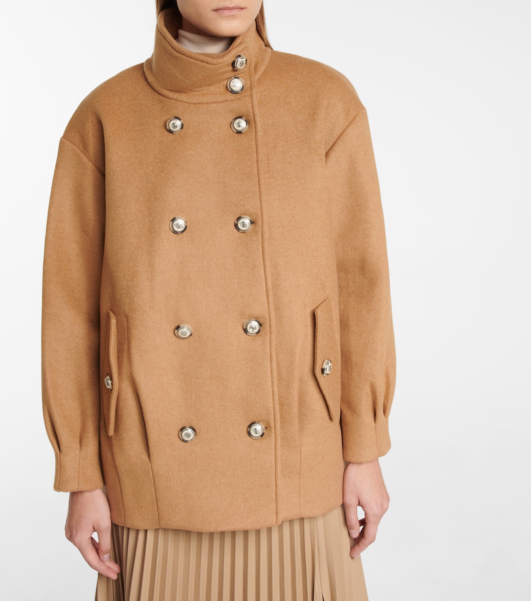 Chaqueta Cassie de lana plisada | Veronica Beard