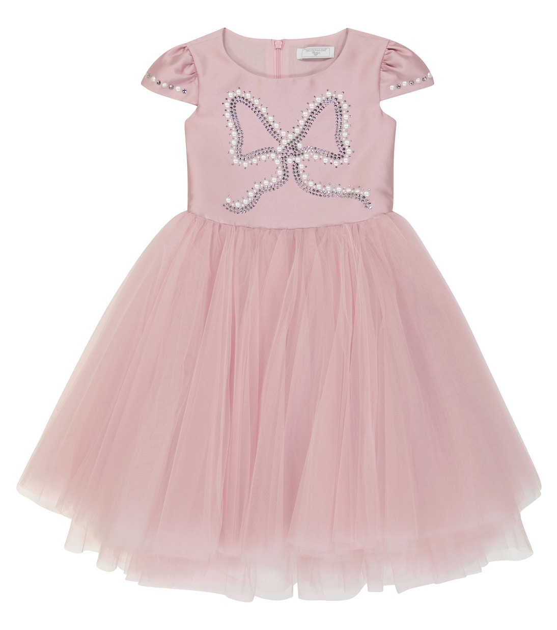 Robe en mikado et tulle à ornements | Monnalisa