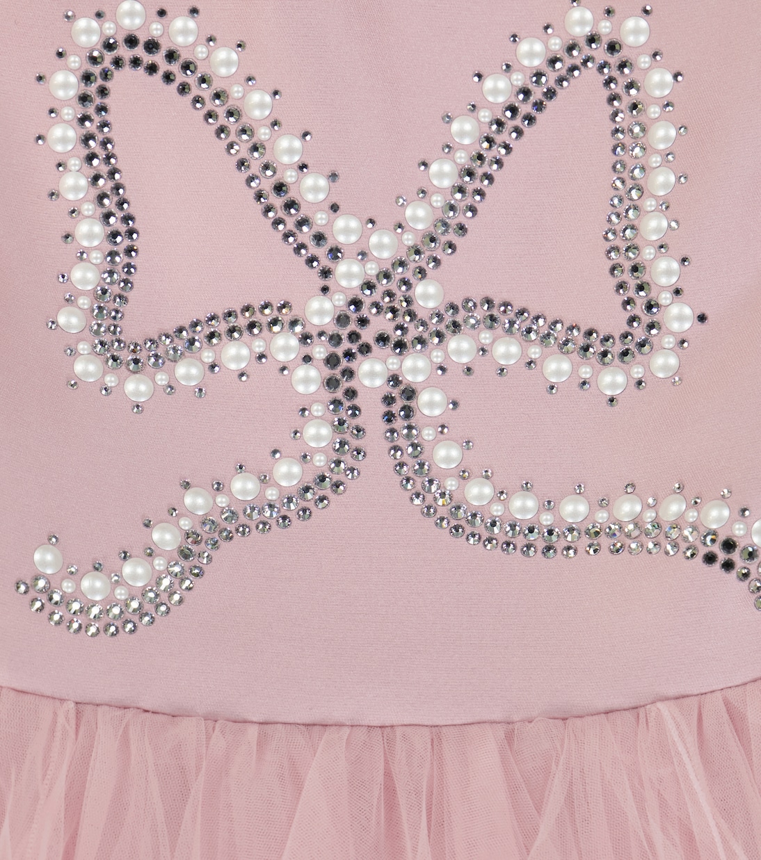 Robe en mikado et tulle à ornements | Monnalisa