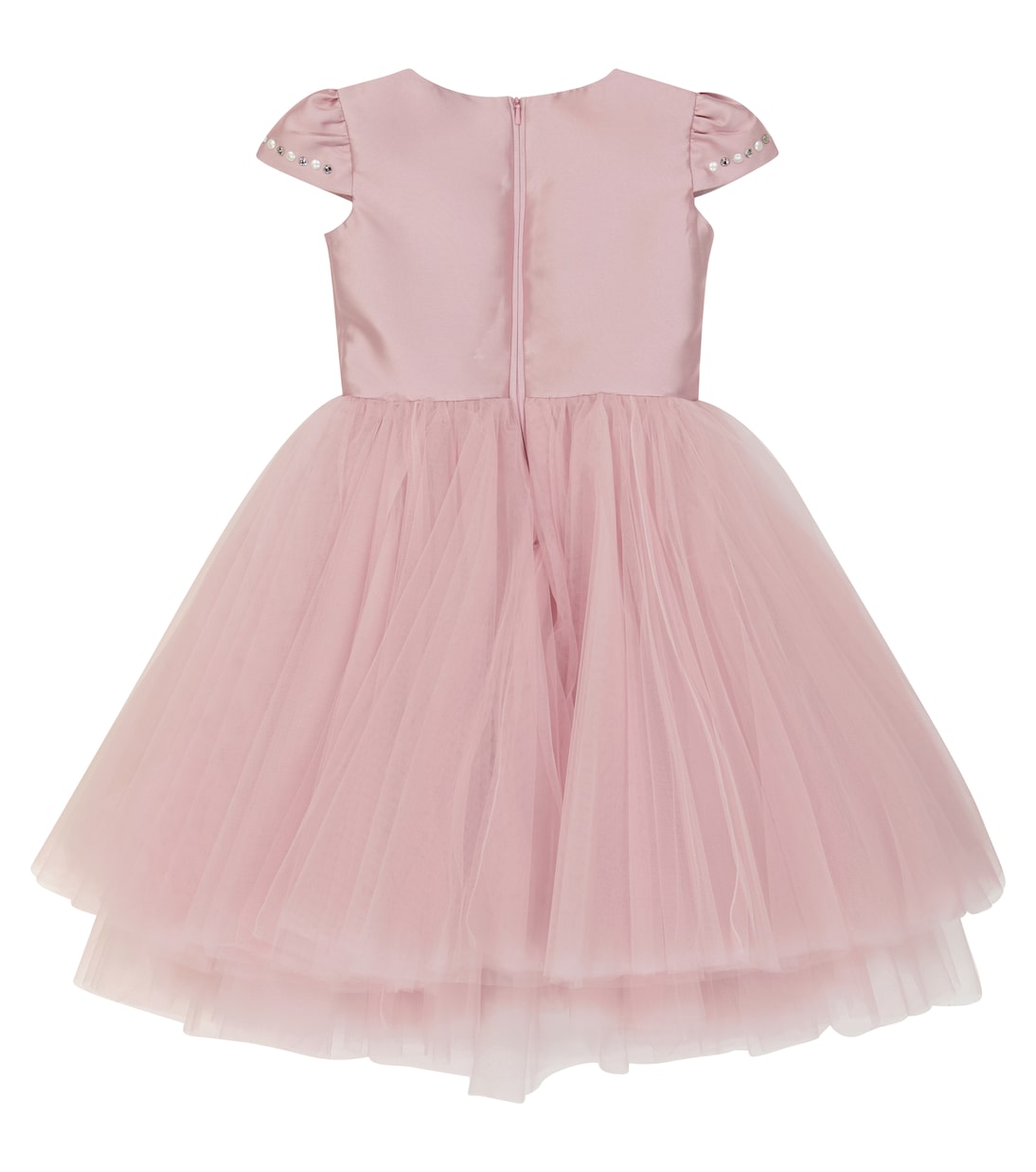 Robe en mikado et tulle à ornements | Monnalisa