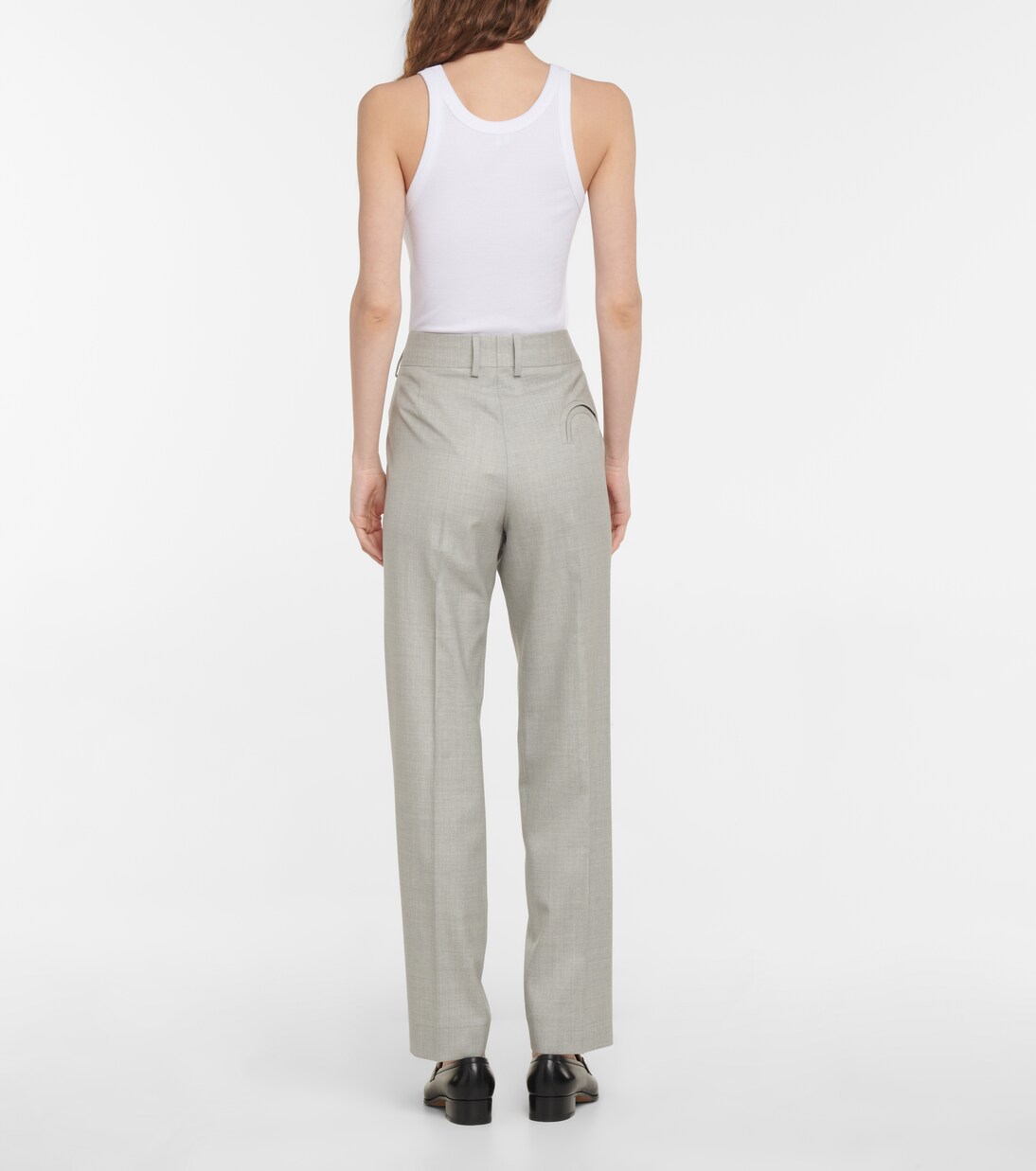 Pantalon droit à taille haute en laine | Blazé Milano