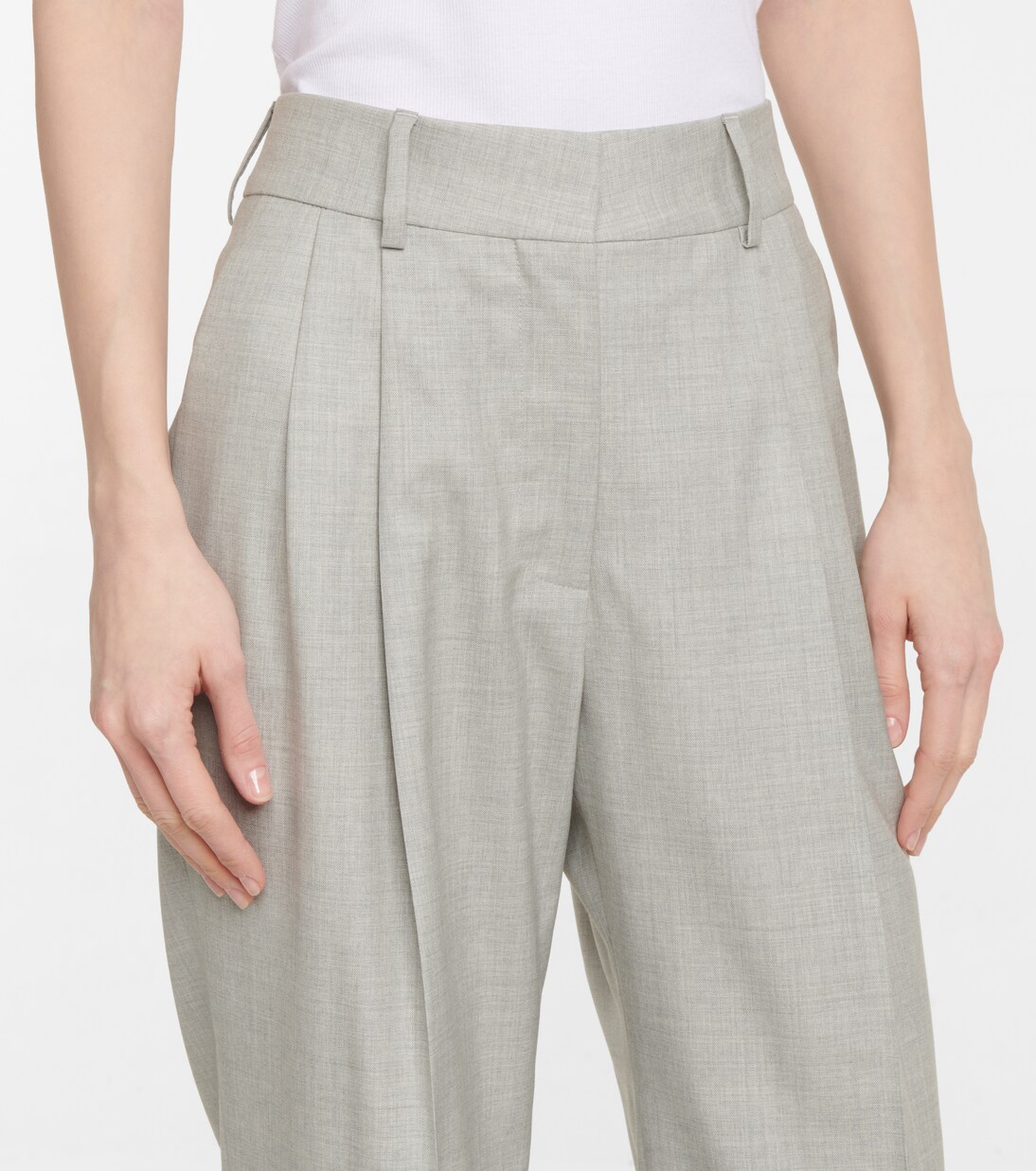 Pantalon droit à taille haute en laine | Blazé Milano