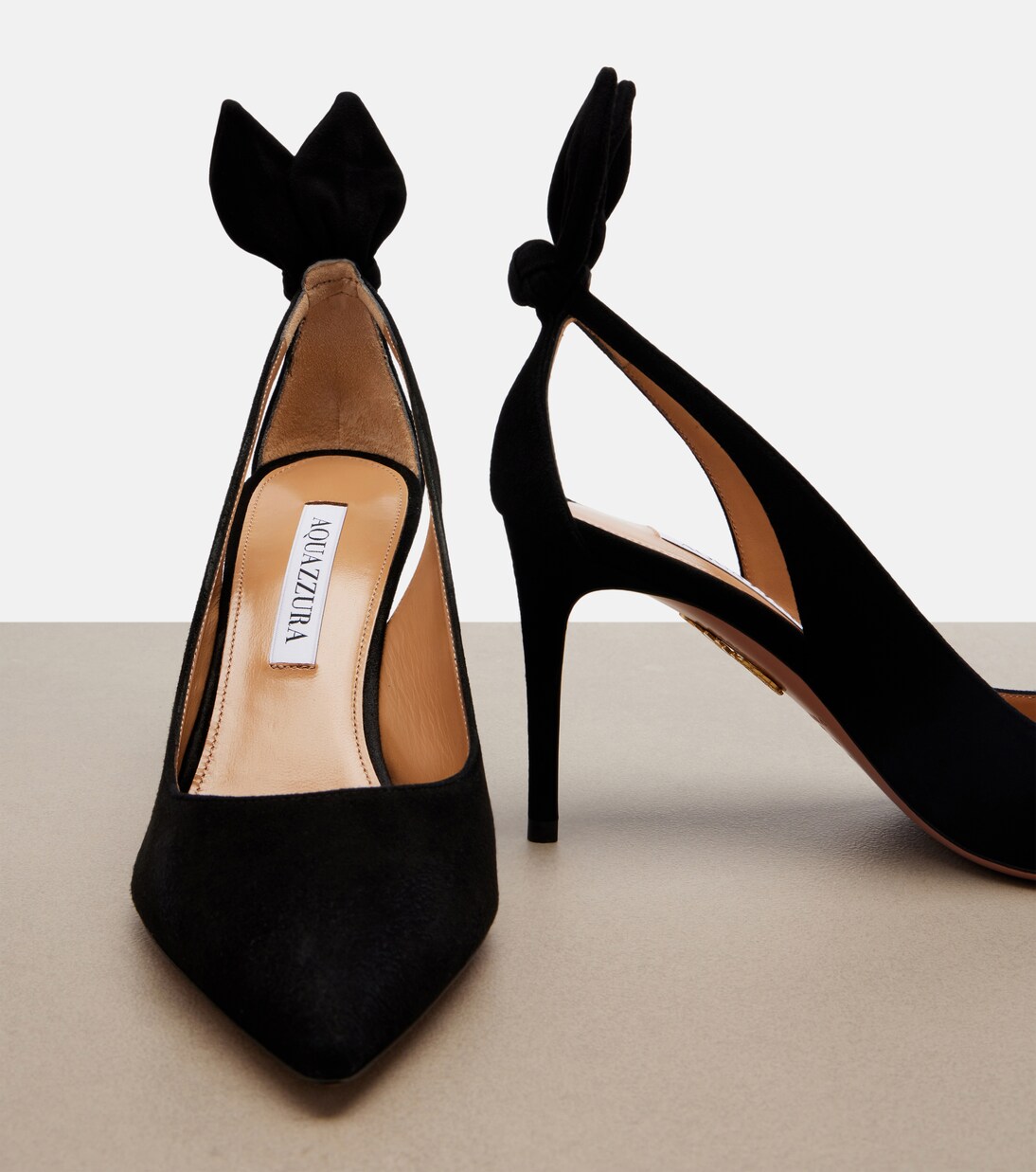 Escarpins Bow Tie 85 en daim | Aquazzura