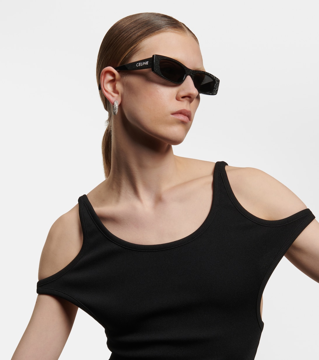 Embellished rectangular sunglasses | Celine Eyewear
