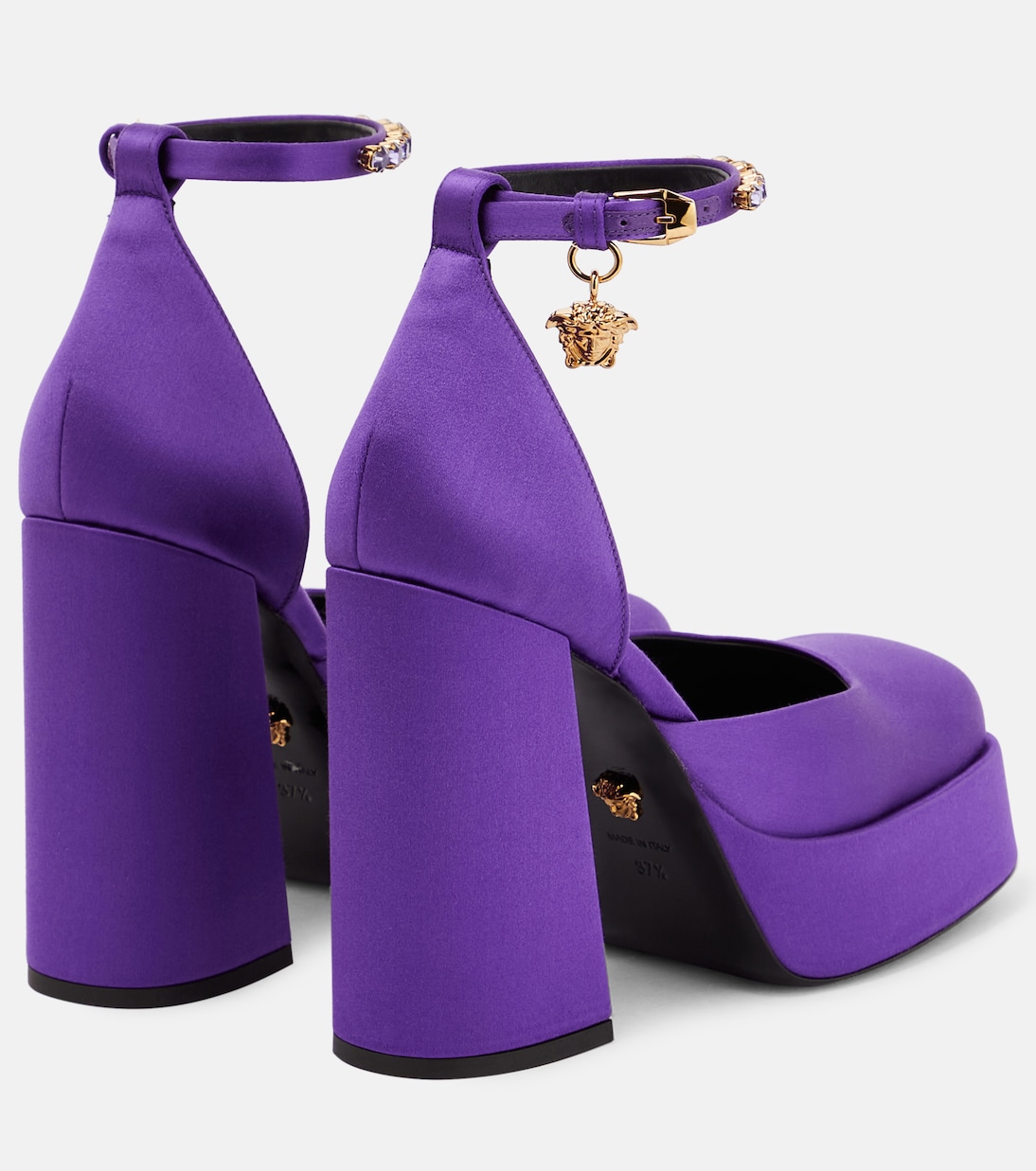 Plateau-Pumps Medusa Aevitas aus Satin | Versace