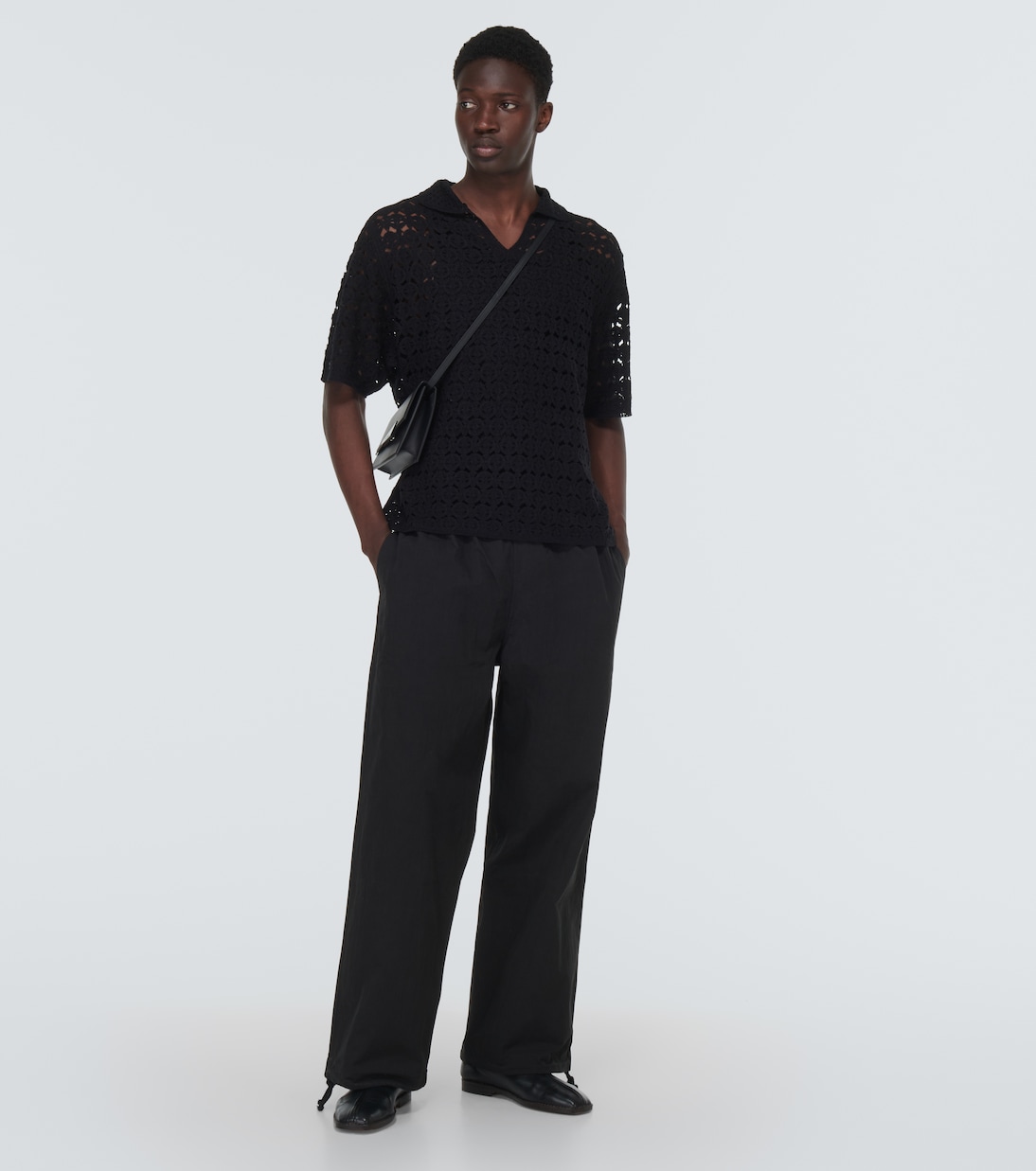 Cotton-blend high-rise pants | Commas