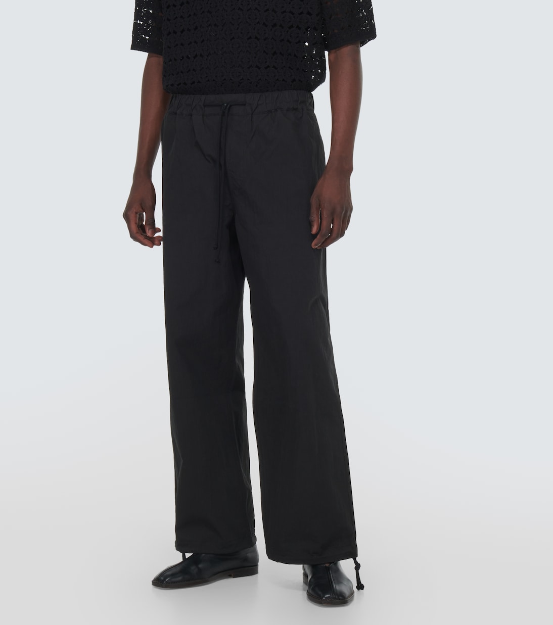 Cotton-blend high-rise pants | Commas