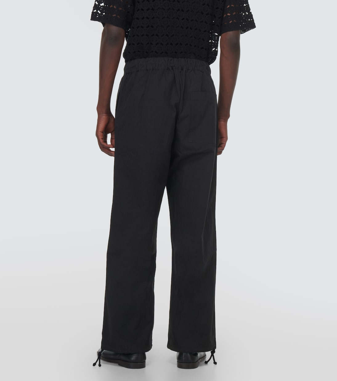Cotton-blend high-rise pants | Commas
