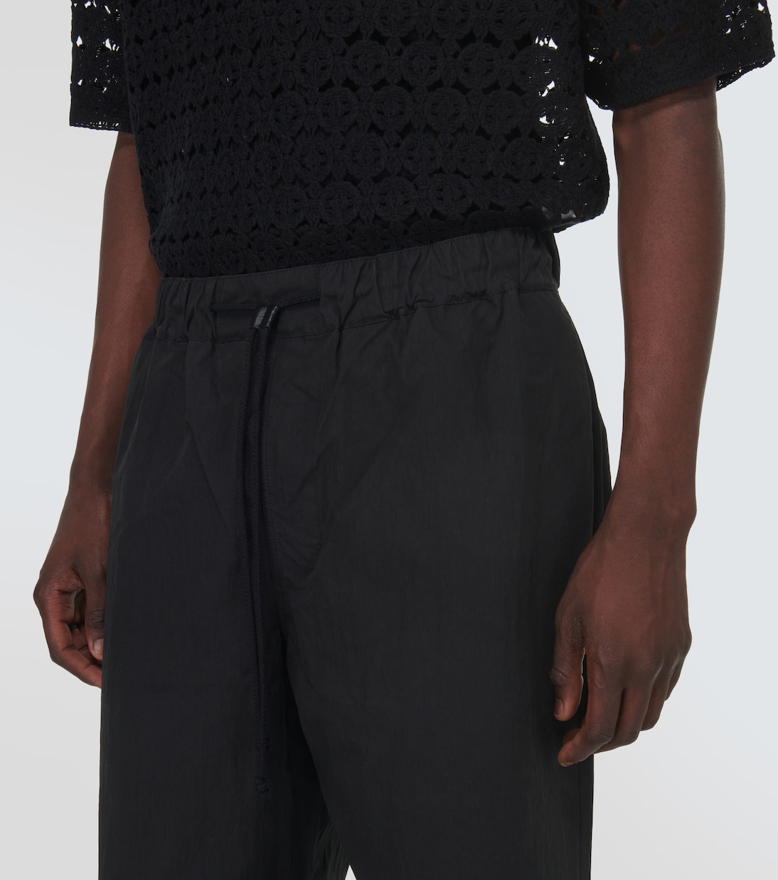 Cotton-blend high-rise pants | Commas