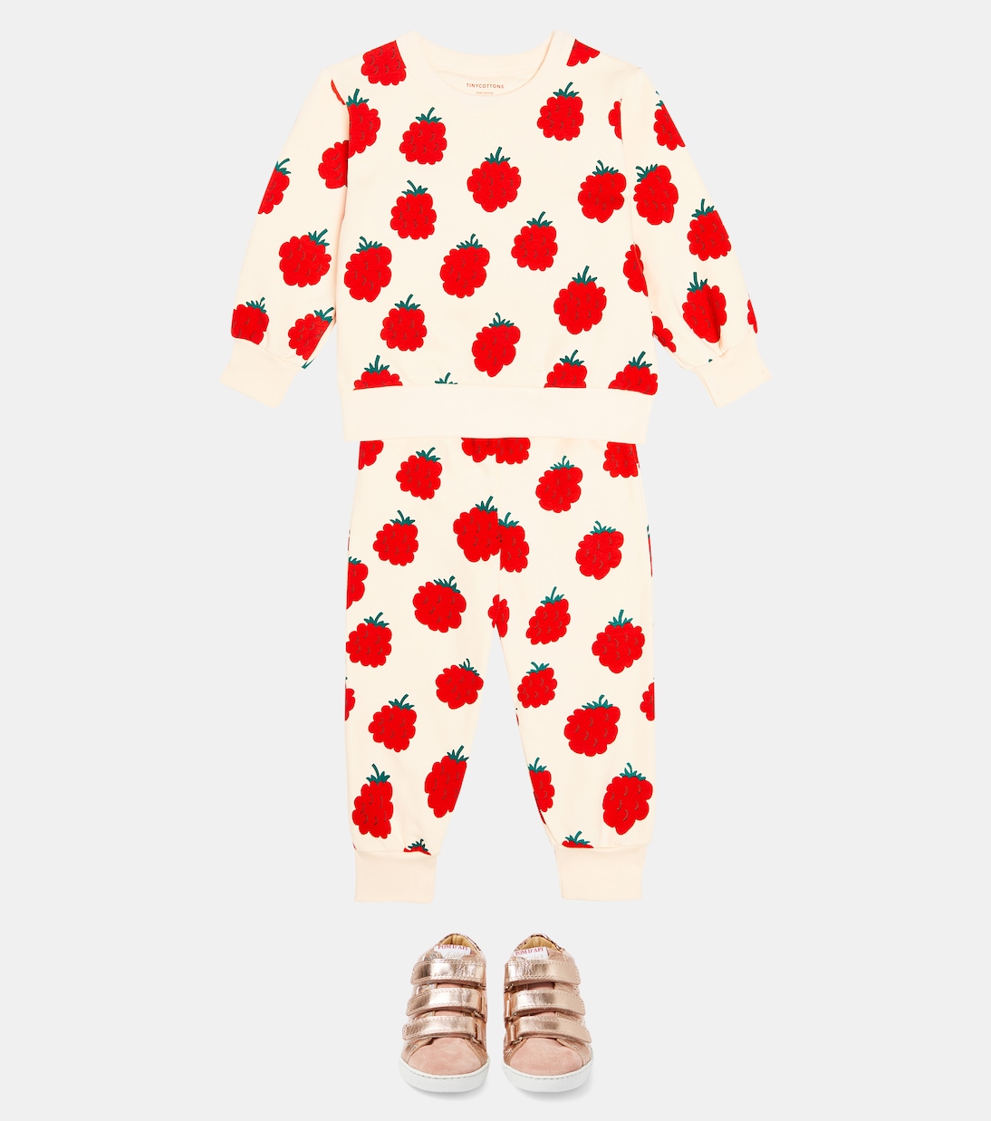 Raspberries cotton jersey sweatpants | Tinycottons