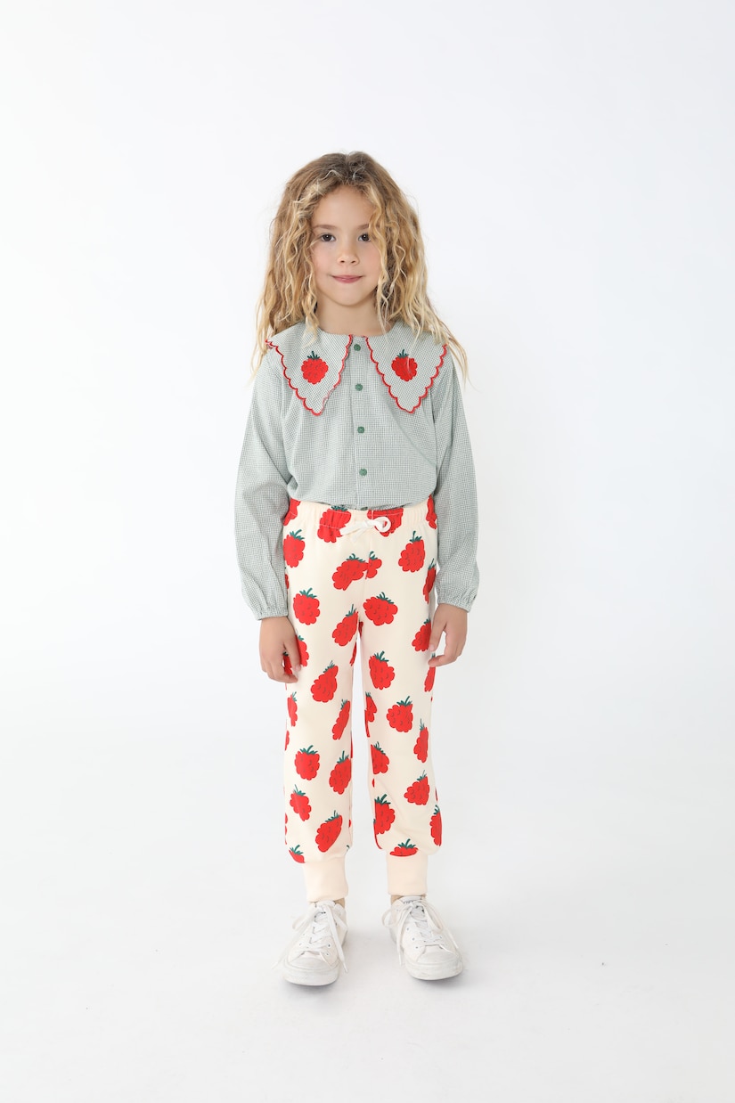 Raspberries cotton jersey sweatpants | Tinycottons