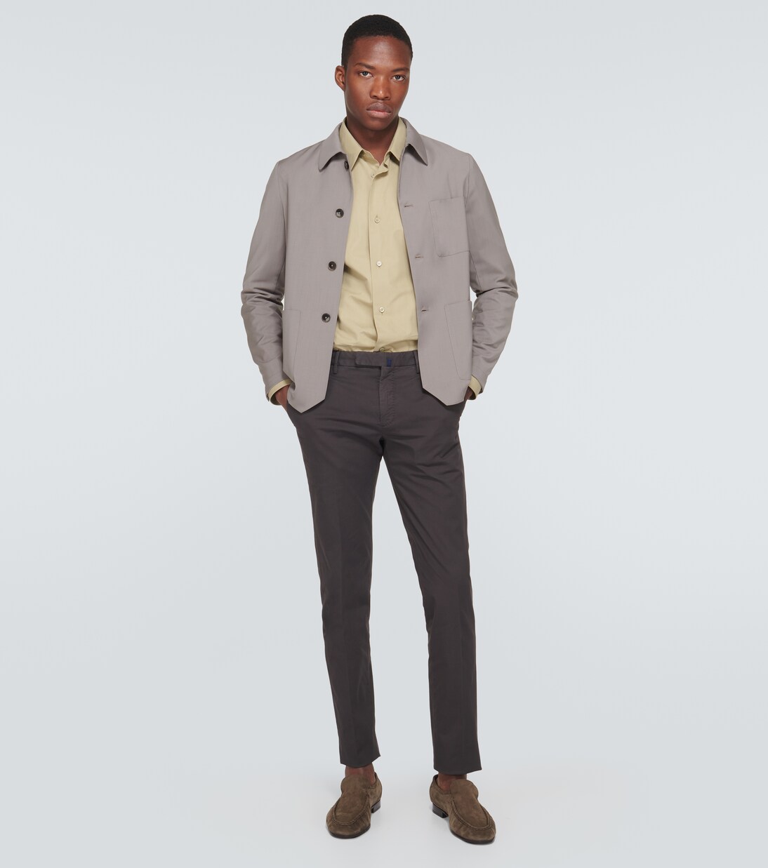 Cotton-blend slim pants | Slowear