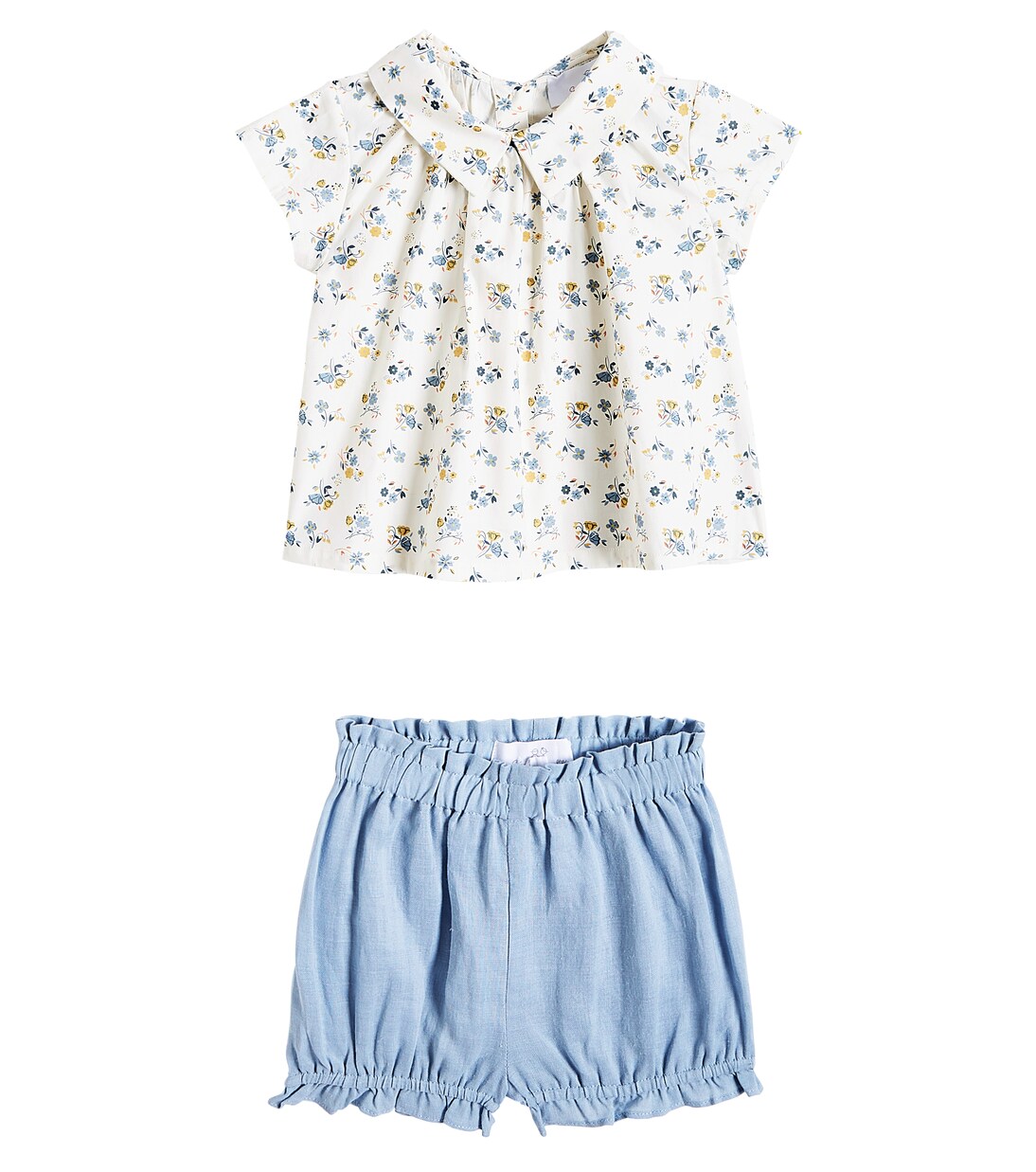 Baby Miki cotton-blend top and bloomers set | C'era Una Volta