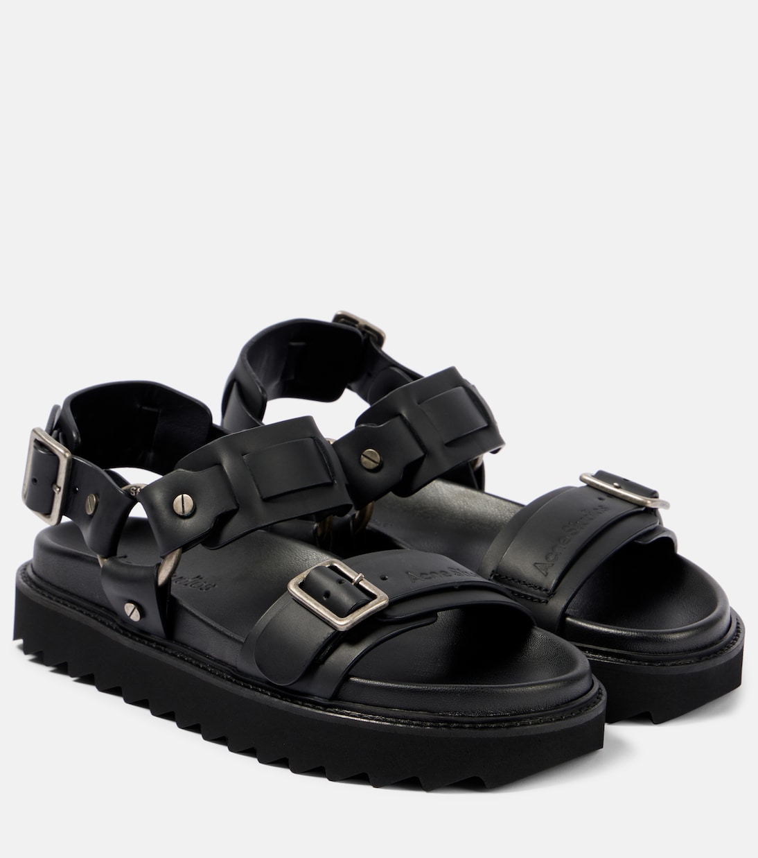 Debossed leather platform sandals | Acne Studios