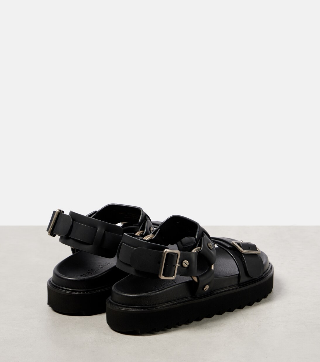 Debossed leather platform sandals | Acne Studios