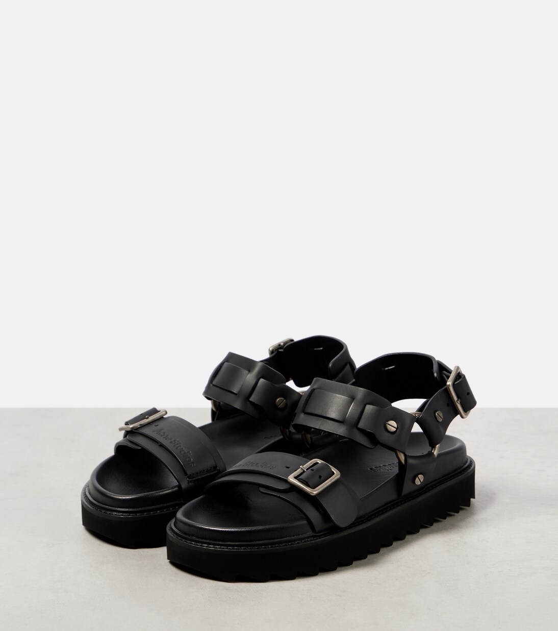Debossed leather platform sandals | Acne Studios