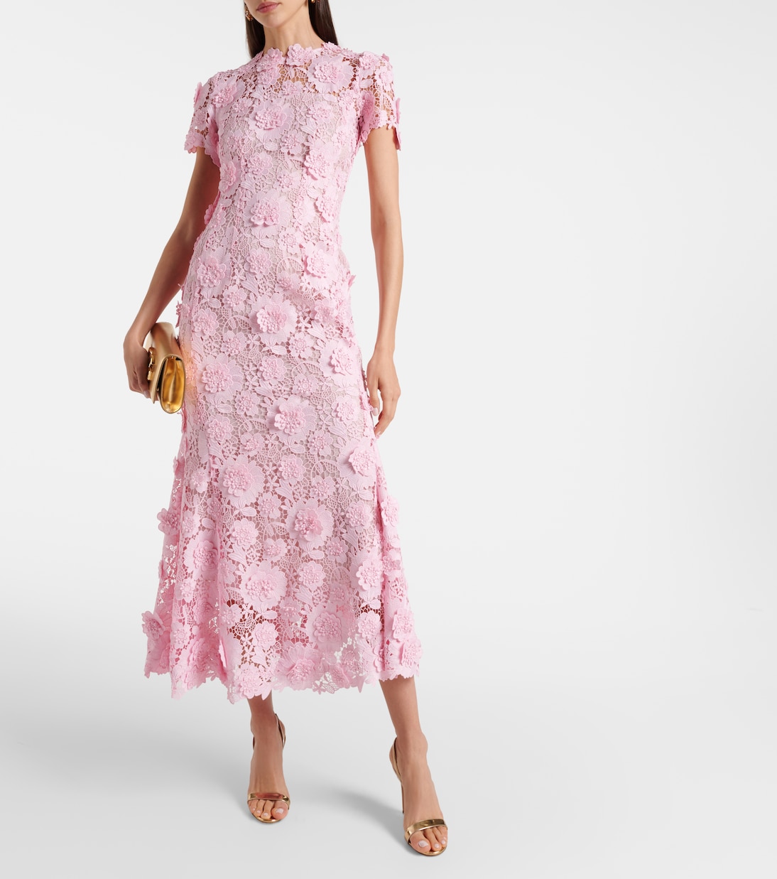 Floral lace midi dress | Oscar de la Renta