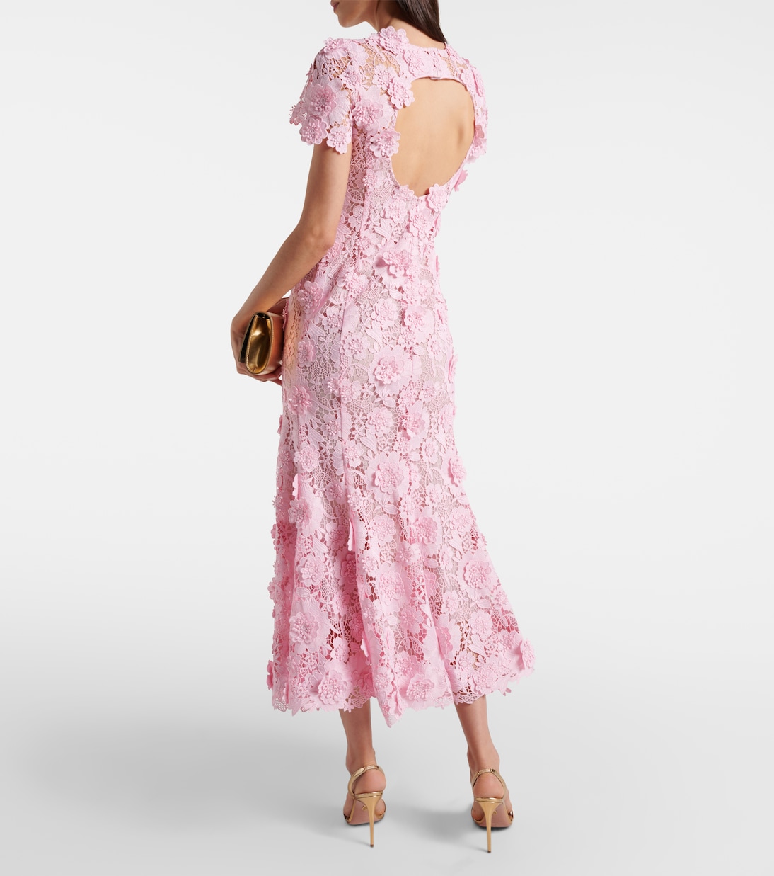 Floral lace midi dress | Oscar de la Renta