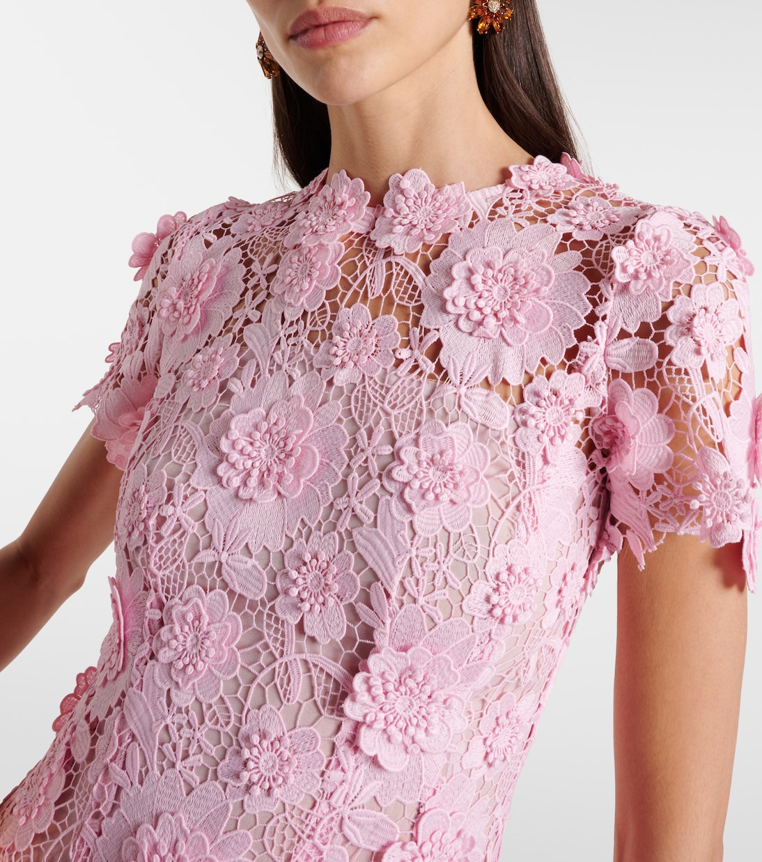 Floral lace midi dress | Oscar de la Renta