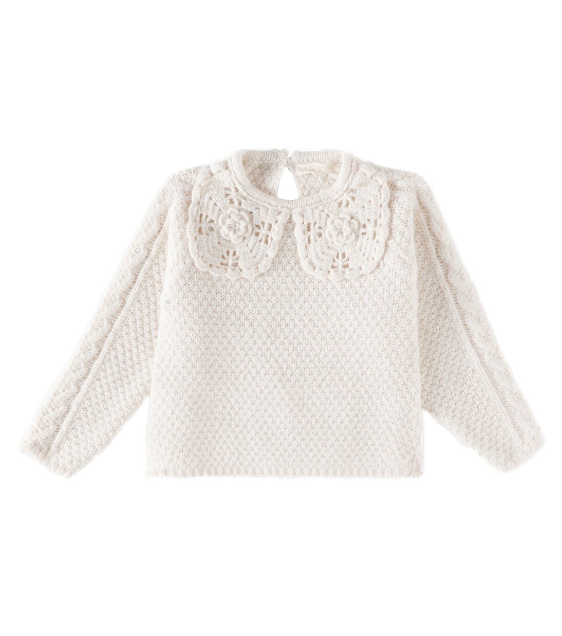 Hilda crochet-trimmed cotton sweater | Louise Misha