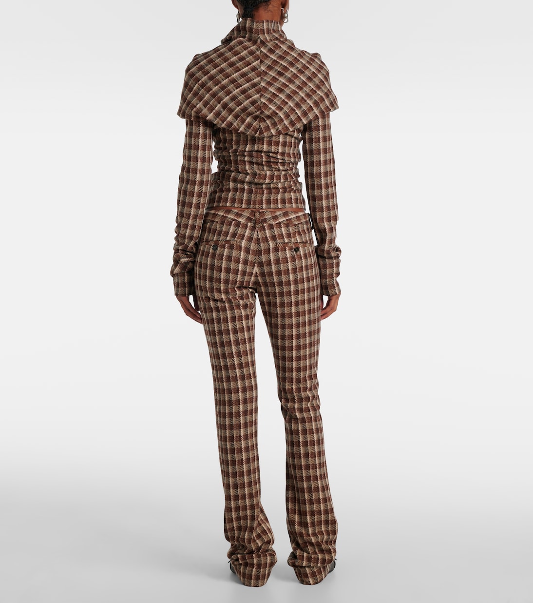 Checked wool and cotton-blend flared pants | Acne Studios