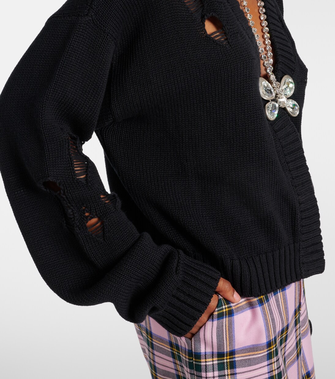 Verzierter Cardigan aus Baumwolle und Kaschmir | Area