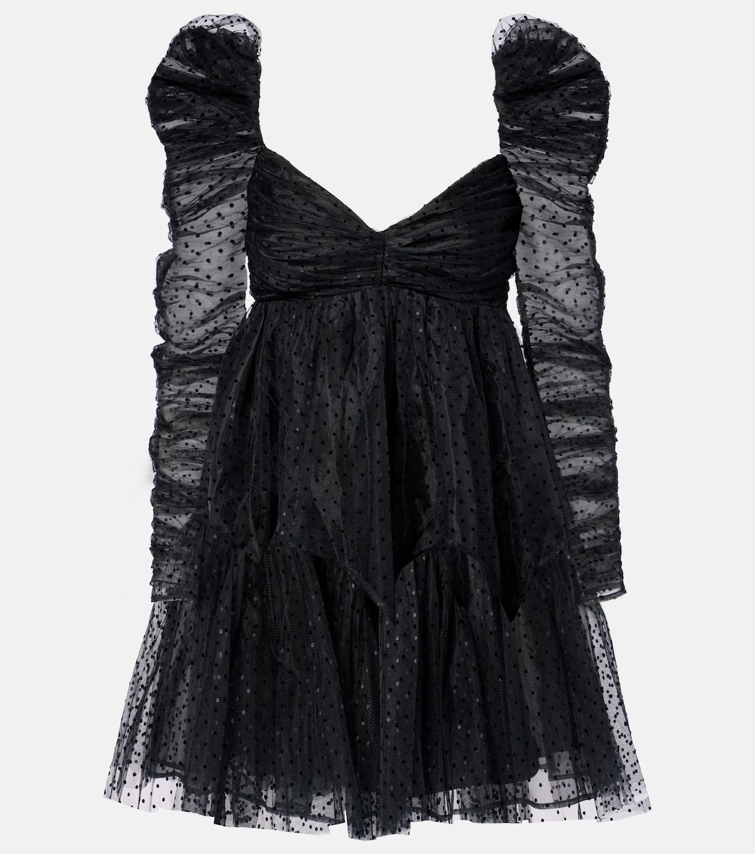 Point d'esprit ruched tulle minidress | Zimmermann