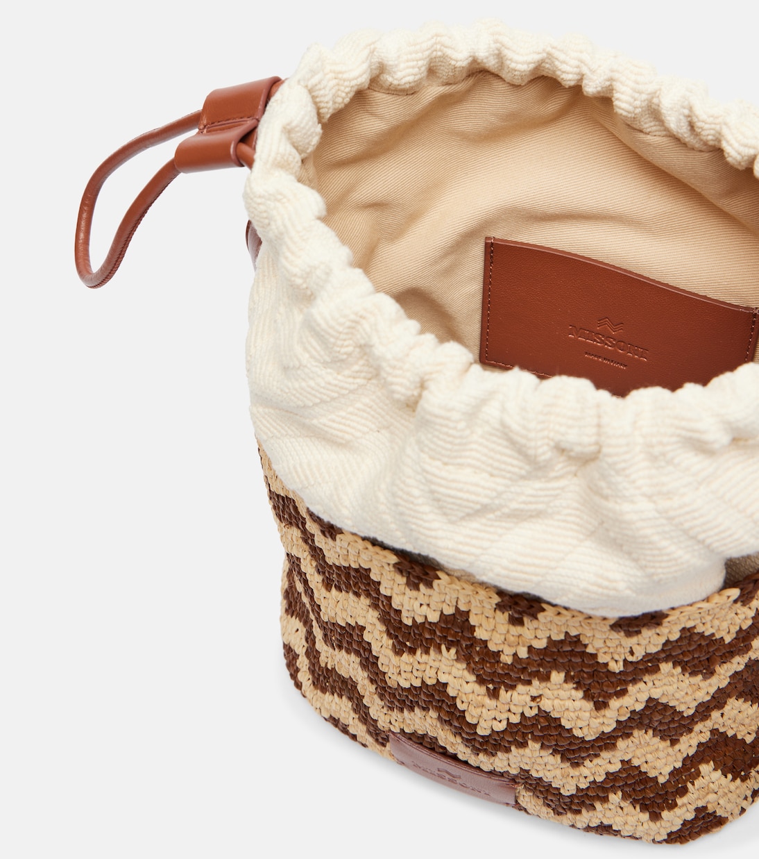 Zigzag Medium raffia bucket bag | Missoni