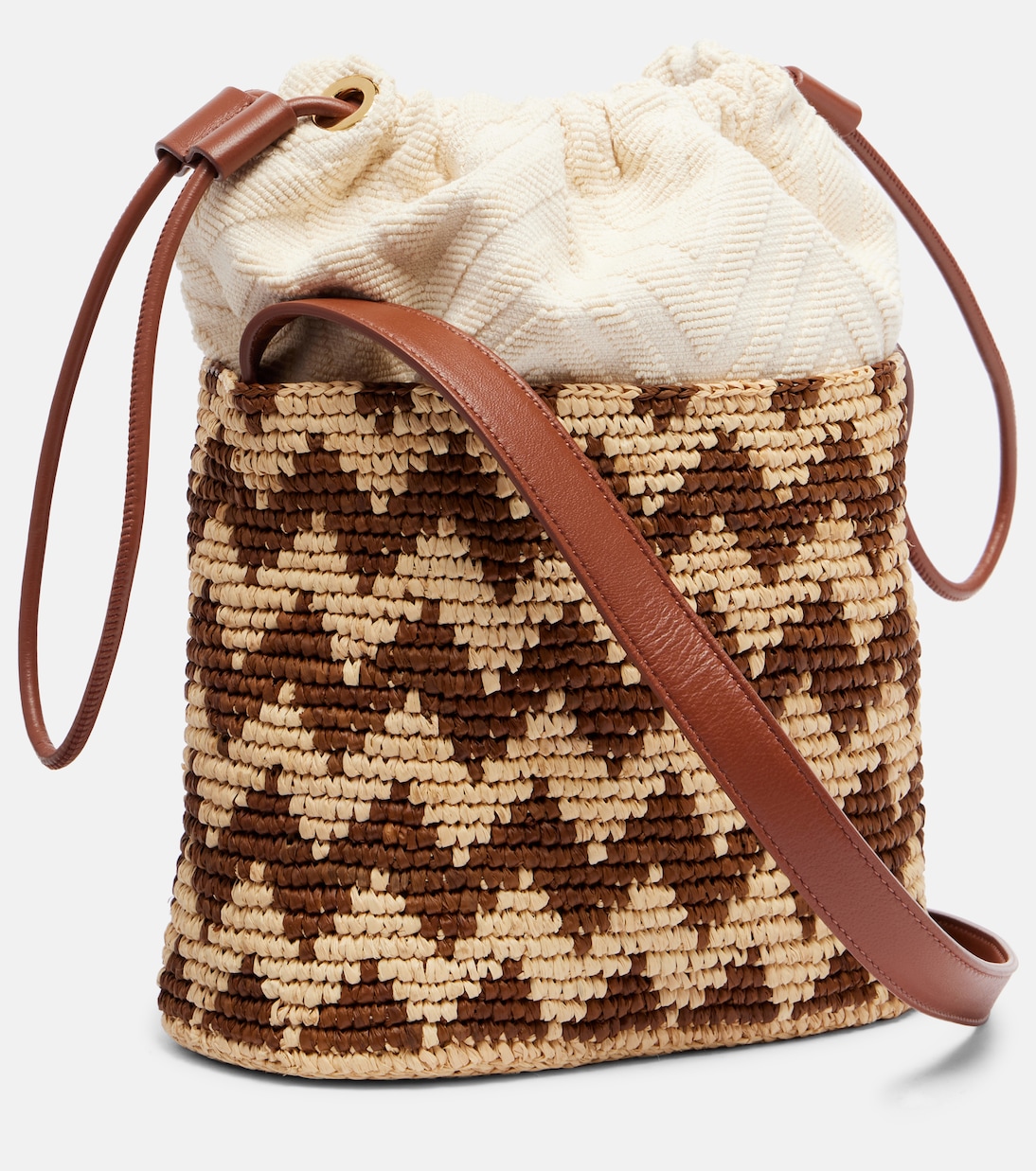 Zigzag Medium raffia bucket bag | Missoni
