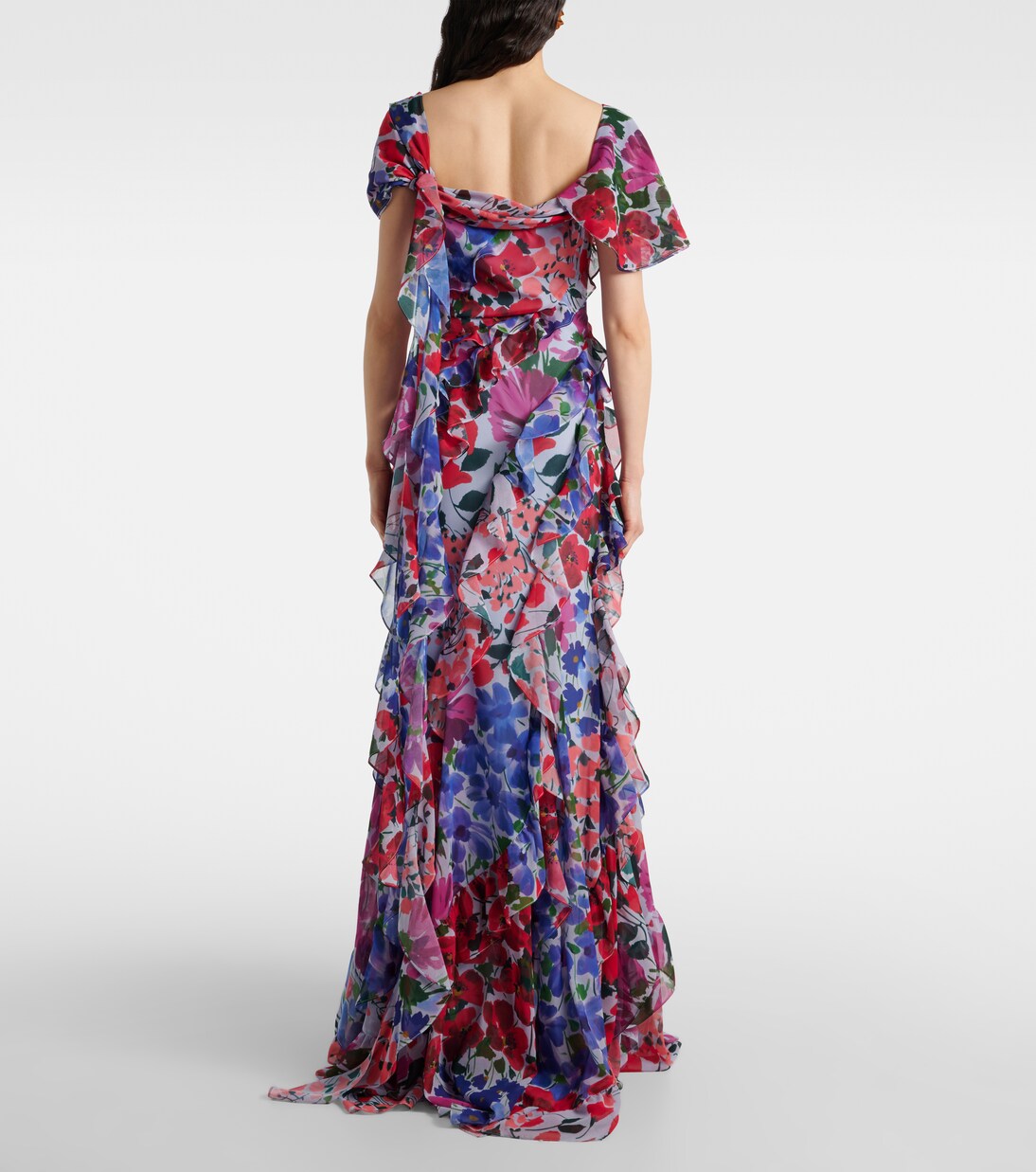 Floral ruffled chiffon gown | Carolina Herrera