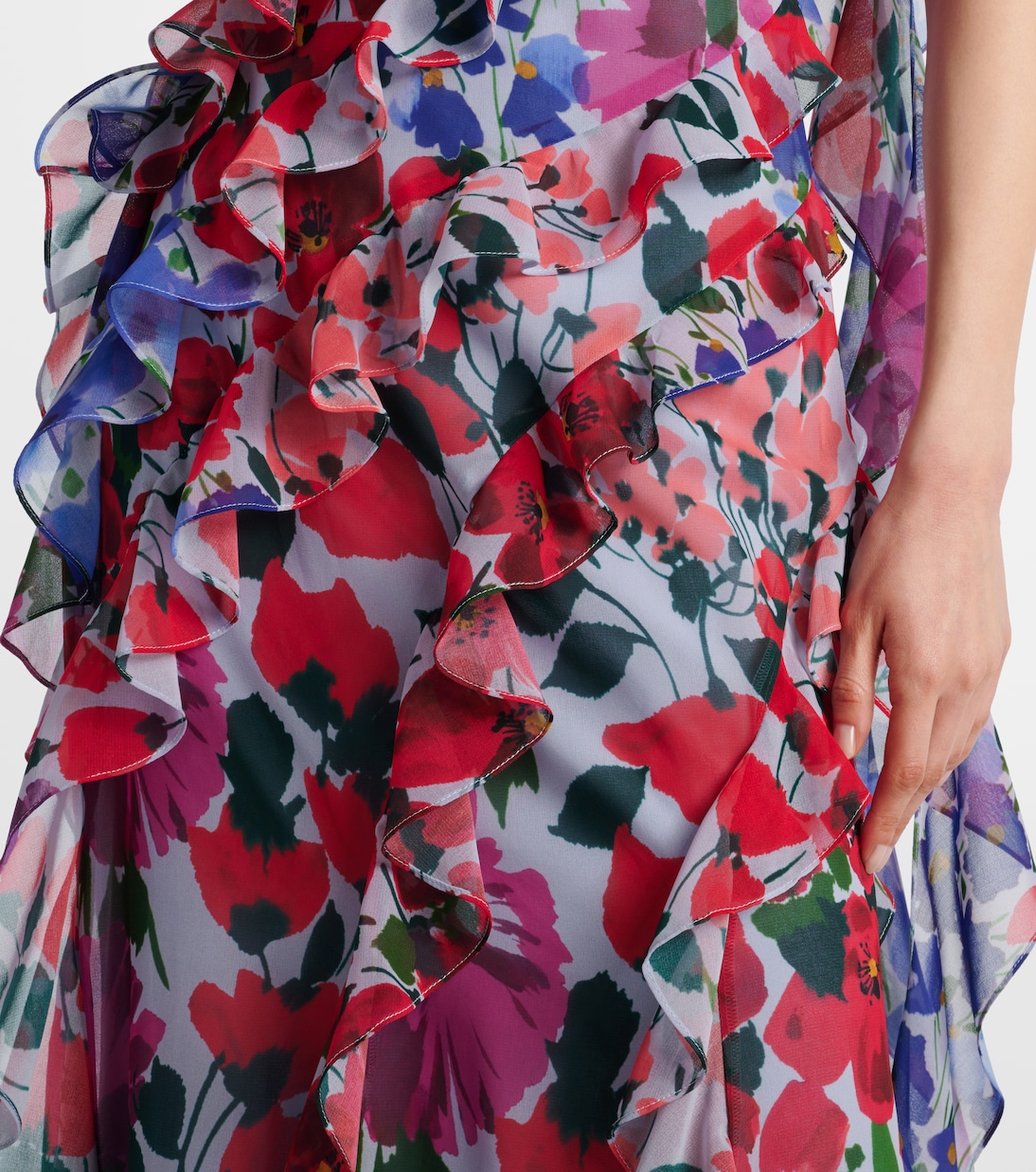 Floral ruffled chiffon gown | Carolina Herrera