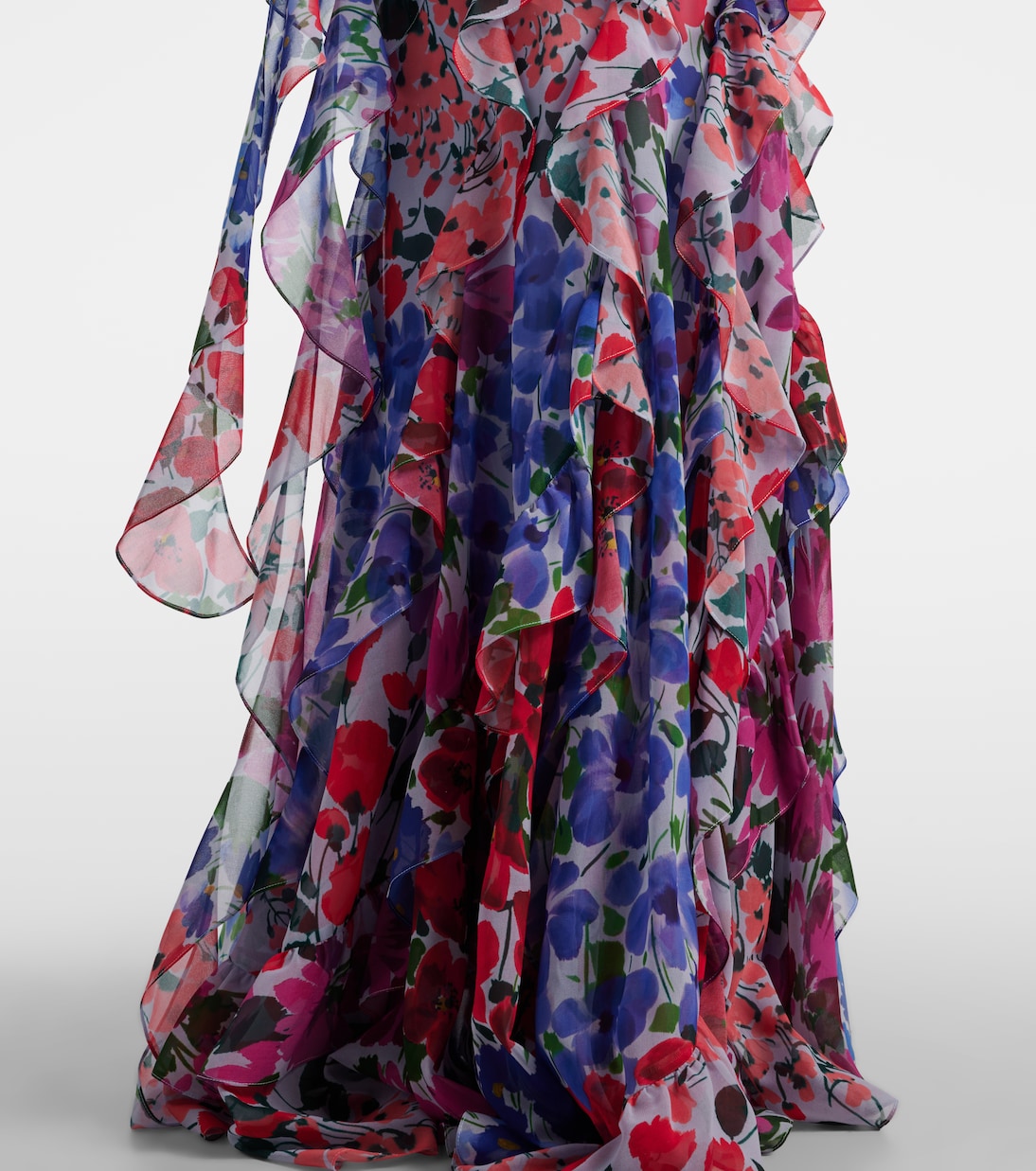 Floral ruffled chiffon gown | Carolina Herrera
