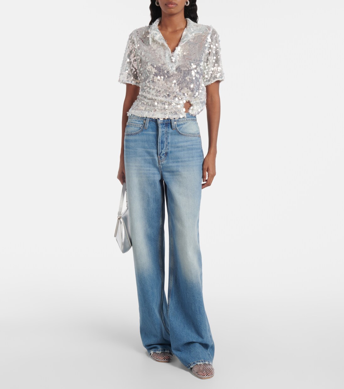 Minette crystal-embellished fishnet pumps | Christopher Esber