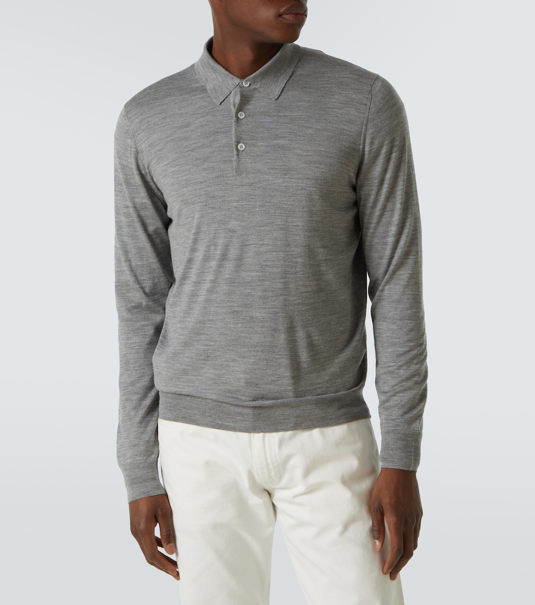 Knitted wool, silk, and cashmere polo shirt | Lardini