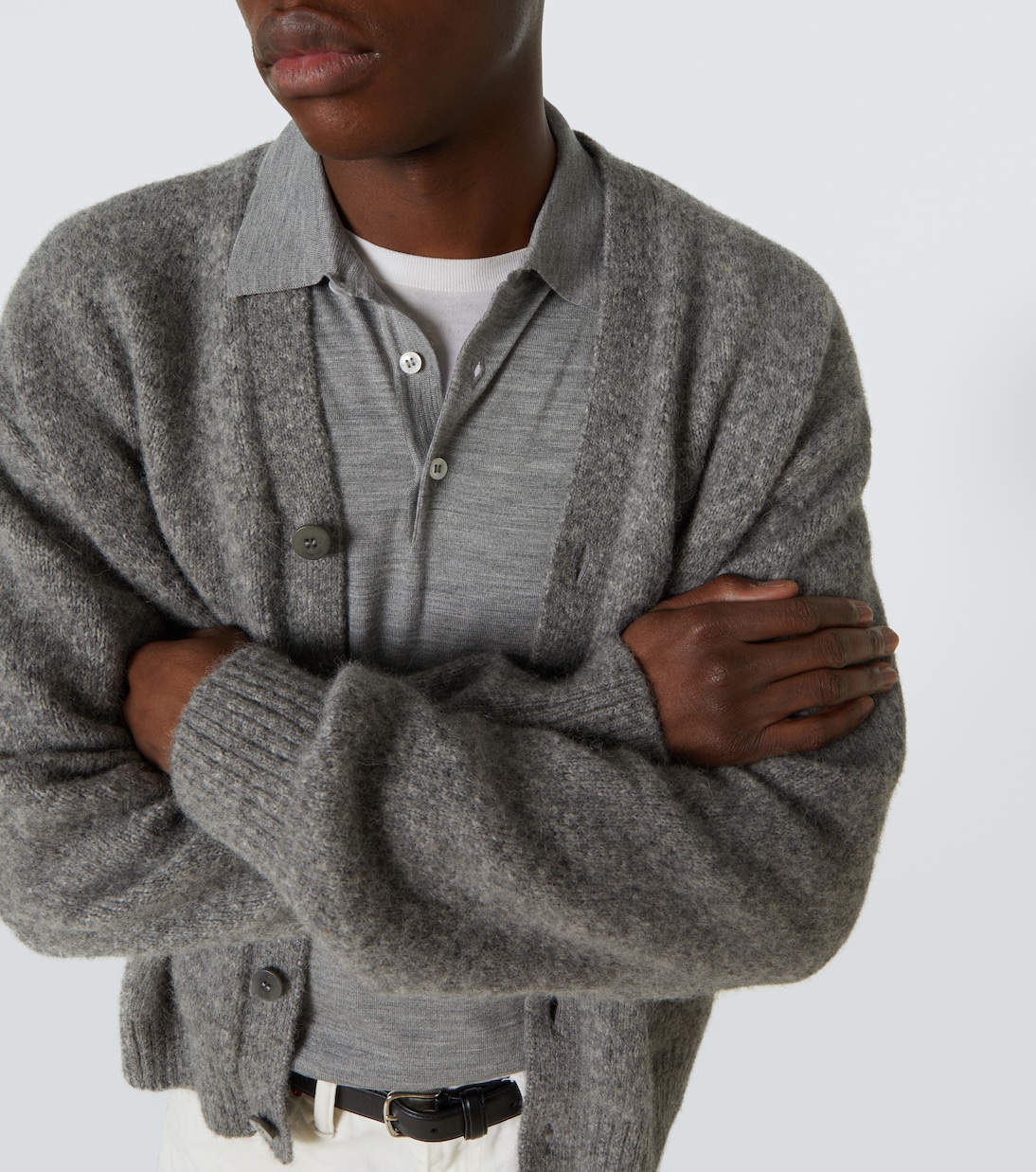 Knitted wool, silk, and cashmere polo shirt | Lardini