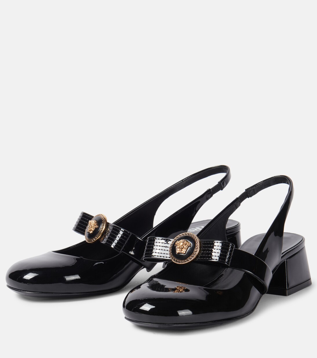 Slingback-Pumps Gianni Ribbon aus Lackleder | Versace