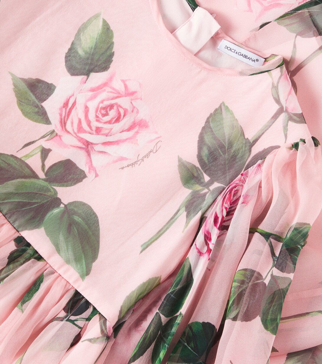 Robe en soie à fleurs | Dolce&Gabbana Kids