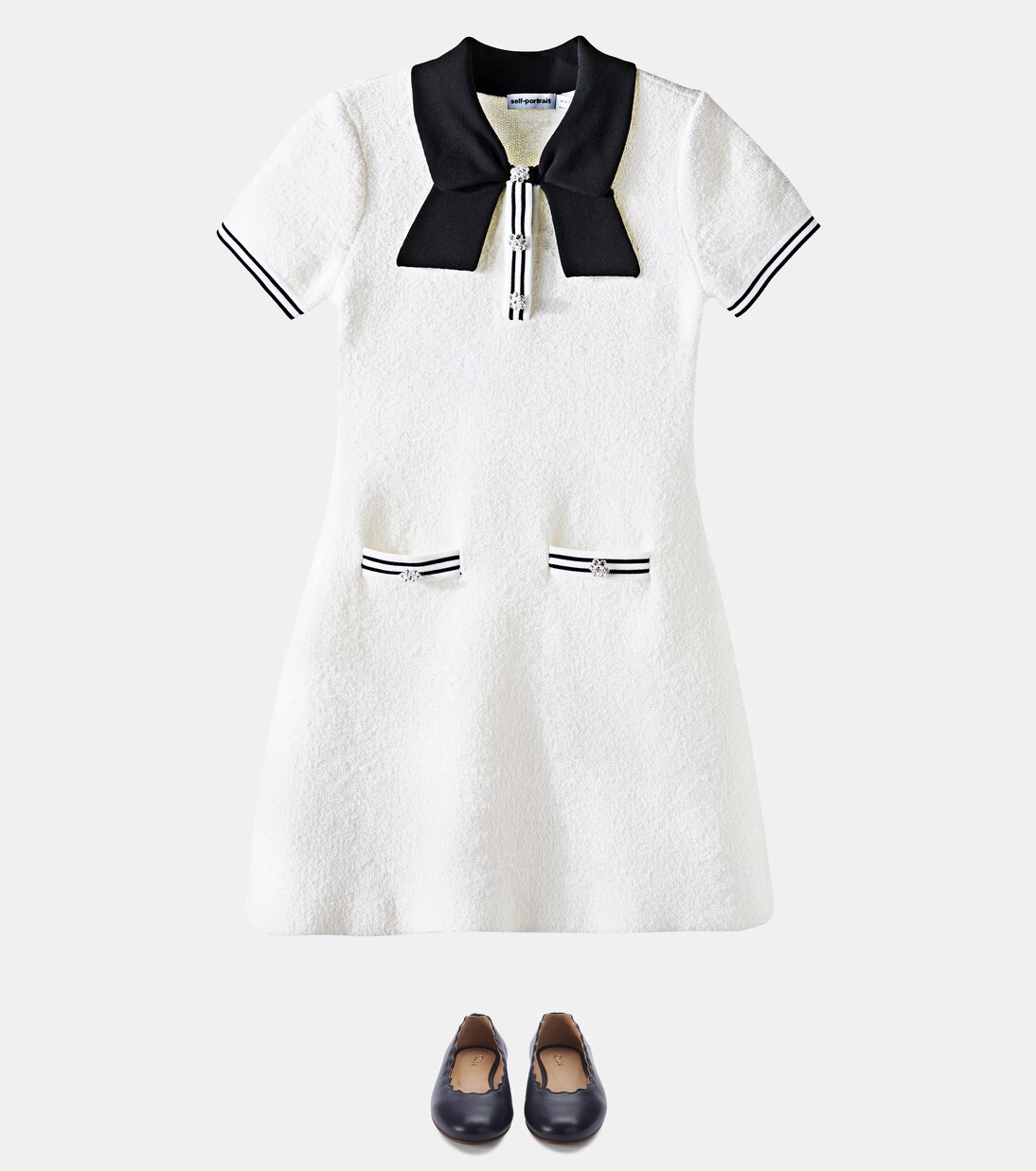 Jacquard polo dress | Self-Portrait Kids