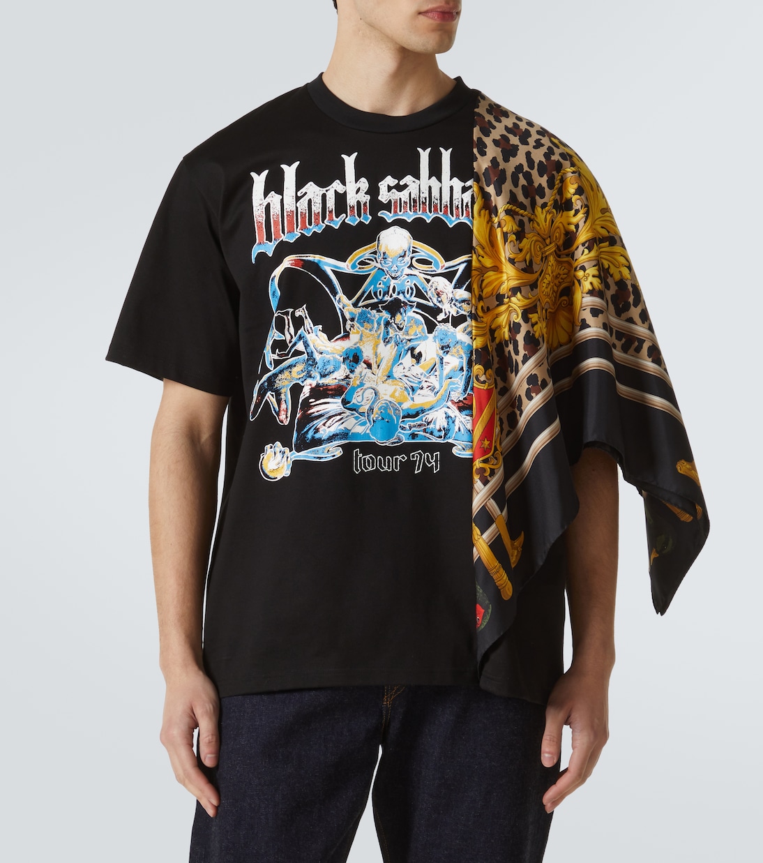 Camiseta Sabbath negra con capa | Junya Watanabe